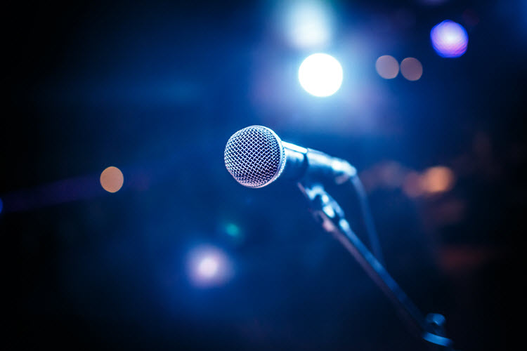 Microphone on a stage