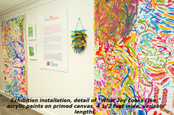 Multi color banners painted by people living with dementia
