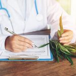 Doctor writing a script for medical marijuana
