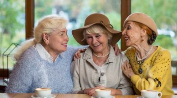 three female friends and care partners